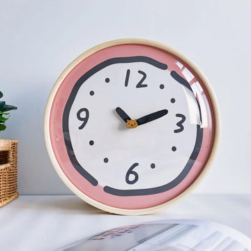 Whimsical Doodle Style Wall Clock