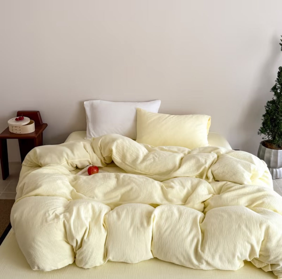 Double Gauze Cotton Bedding Set - Yellow