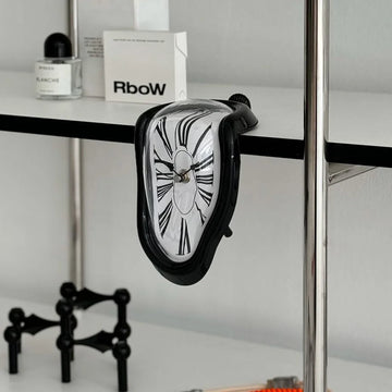 Surrealist Melting ABS Table Clock, Dali-Inspired Shelf Decor