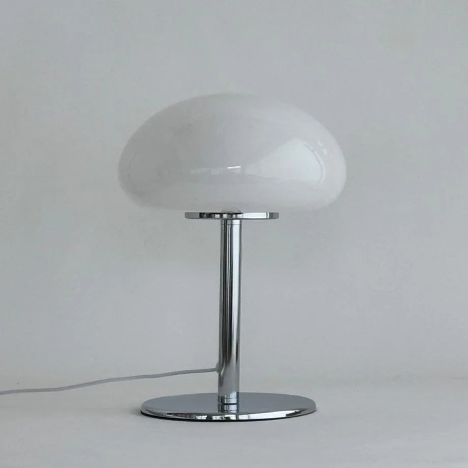 Studio shot of the white mushroom accent lamp against a plain background (unlit) - RoomDen.