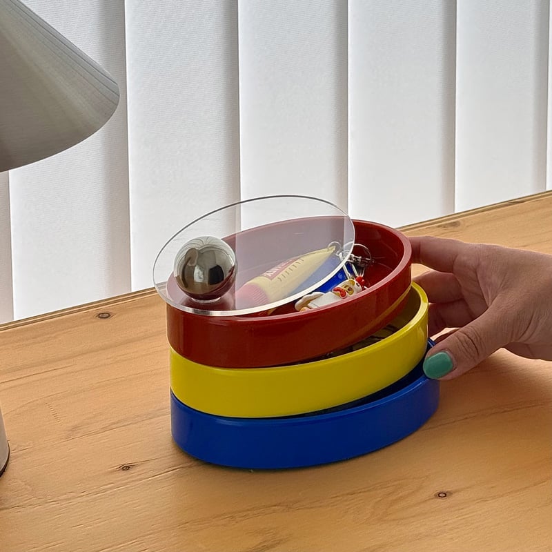 Vintage Rotating Tiered Resin Oval Jewelry Organizer