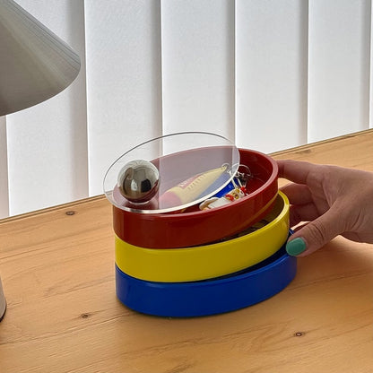 Vintage Rotating Tiered Resin Oval Jewelry Organizer