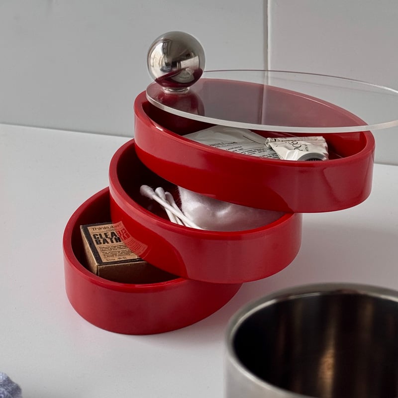 Vintage Rotating Tiered Resin Oval Jewelry Organizer