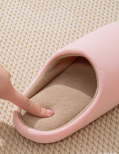 Close up detail of pink slipper plush lining and insole - RoomDen