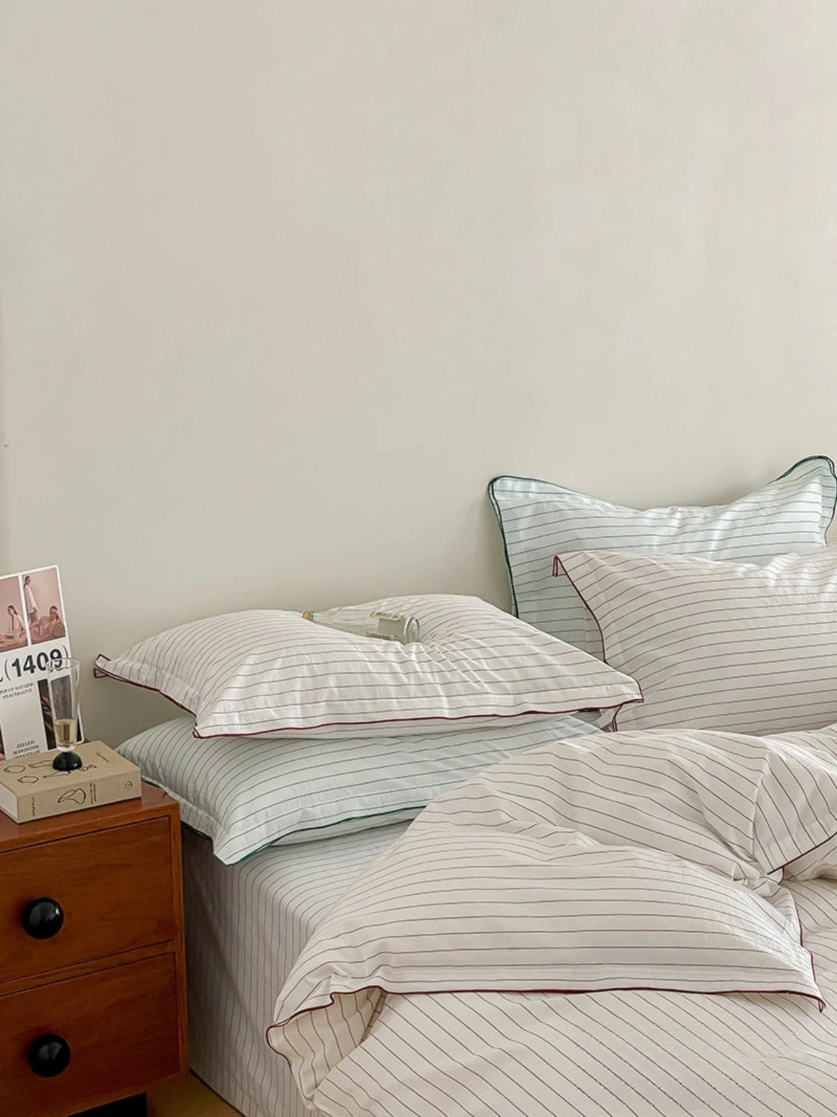Ashcombe striped cotton bedding detail