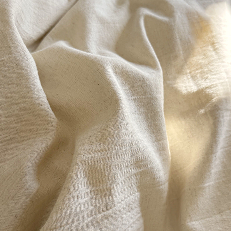 Ashfield Natural Ivory Bedding Set – Close-up of ivory fabric texture - Roomden