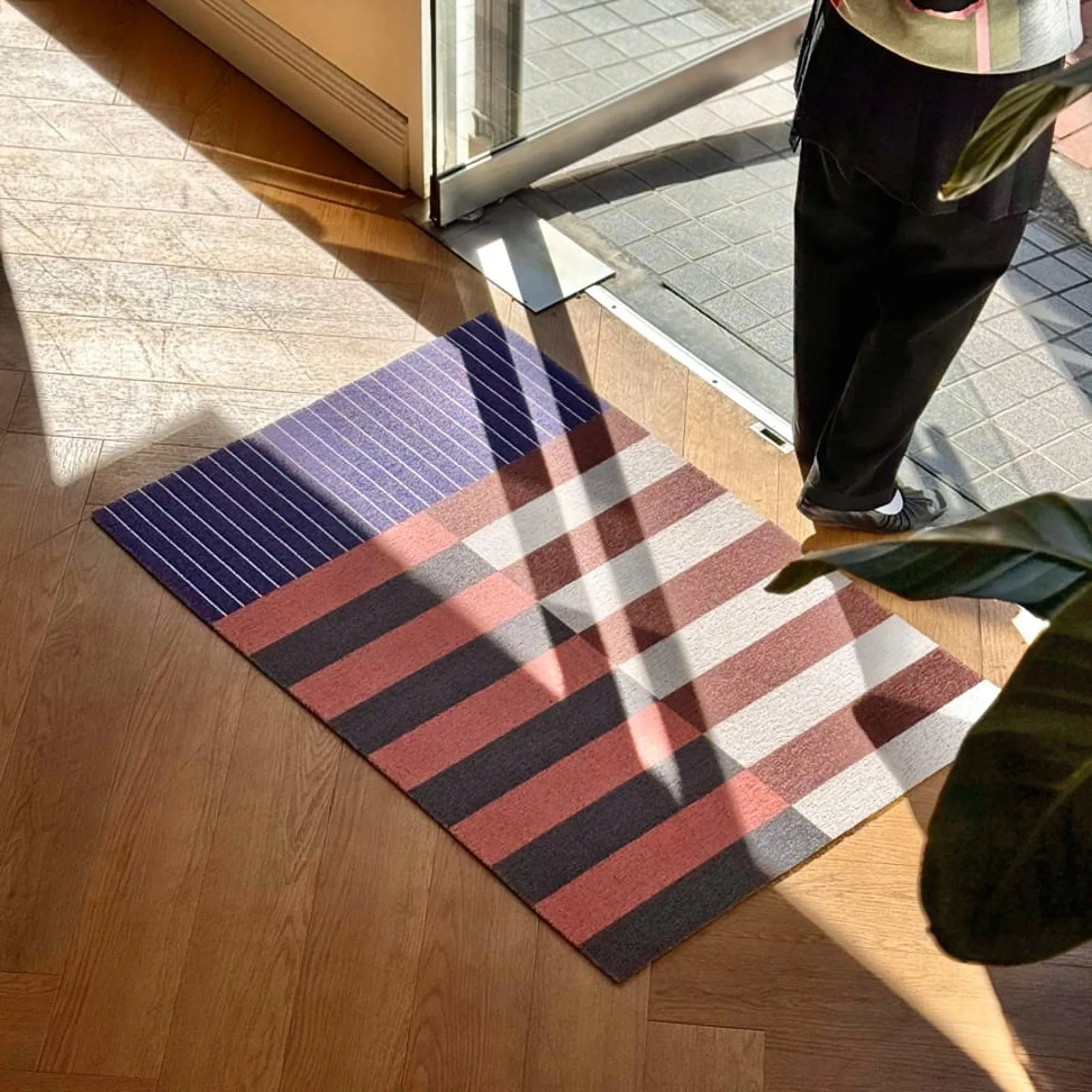 High angle view of durable dirt trapping mat in modern art style - RoomDen