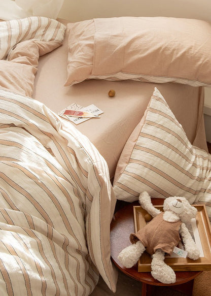 Harlow Sandstone Stripe Cotton Bedding Set - Sandstone Stripe