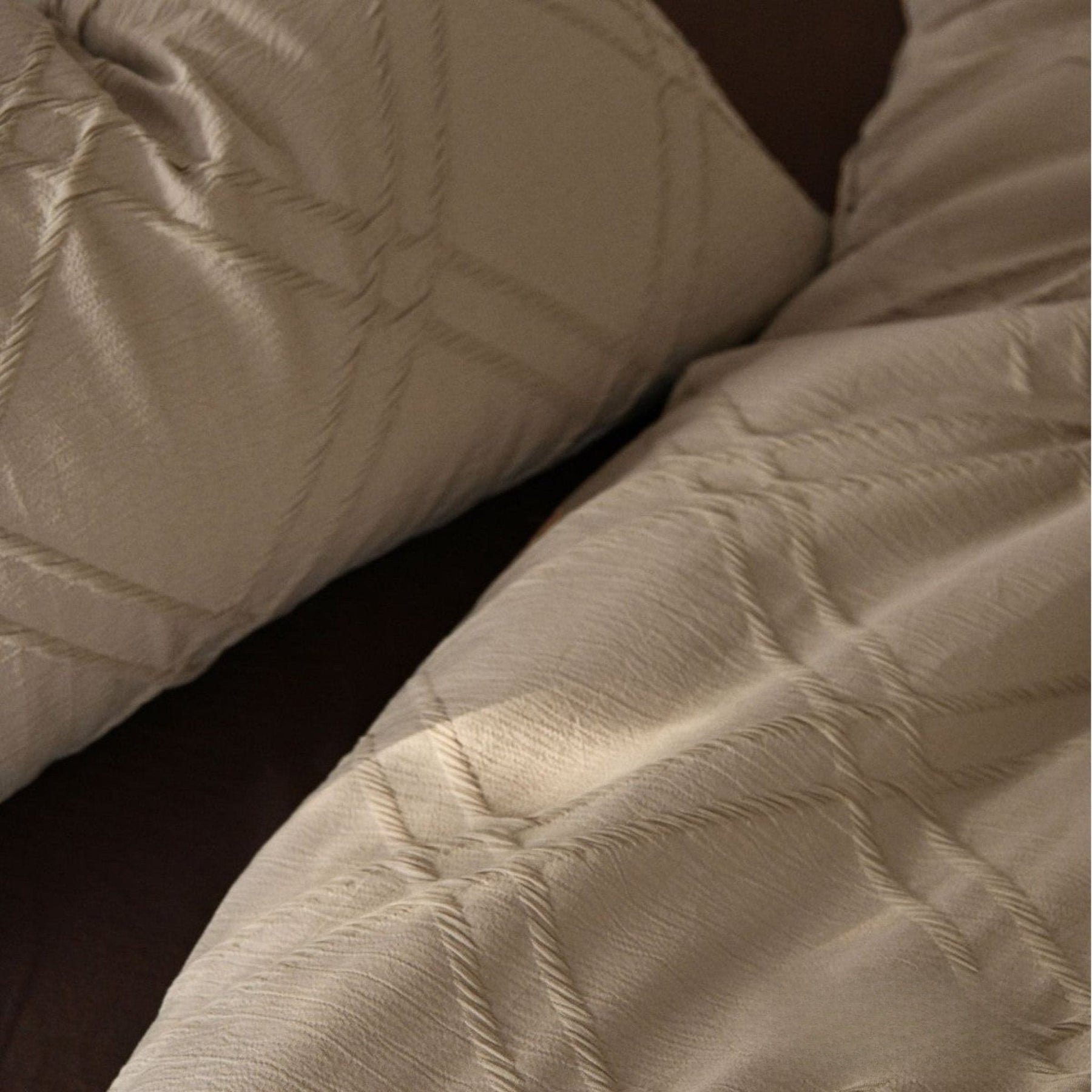 Corvale Diamond Jacquard Cotton Bedding Set - Clay Beige