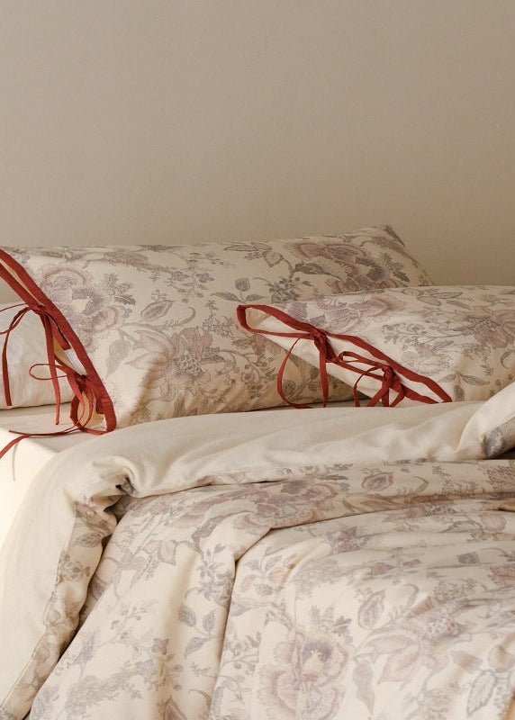 Marigny Jacobean Floral Cotton-Linen Bedding Set - room scene