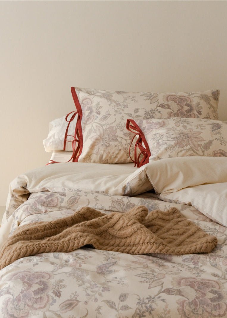 Marigny Jacobean Floral Cotton-Linen Bedding Set - room scene