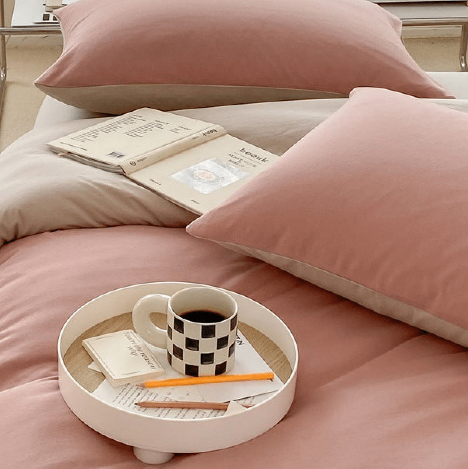 Sorrel Earthy Jersey Knit Bedding Set - room scene