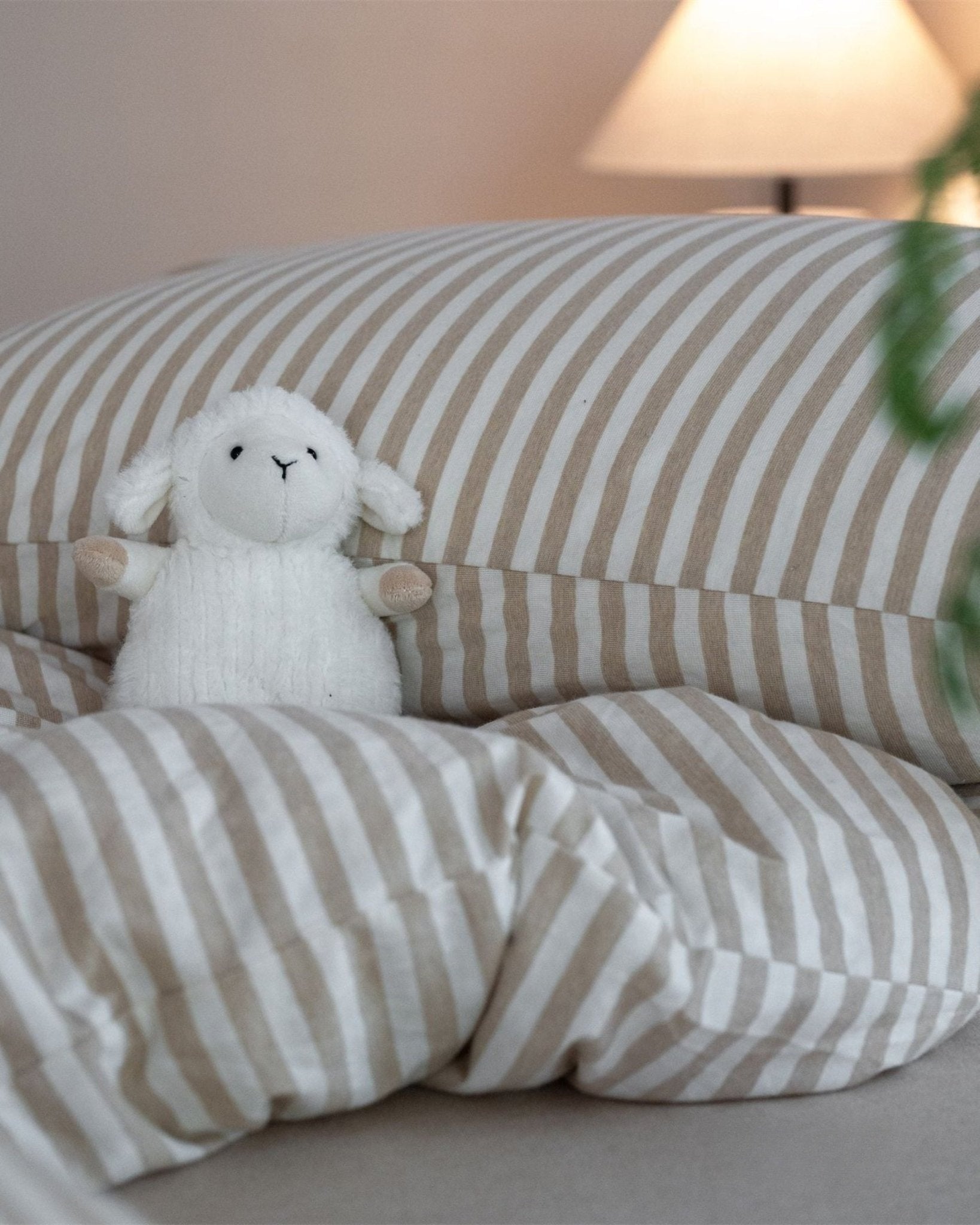 Larkden Striped Jersey Knit Cotton Bedding Set - room scene