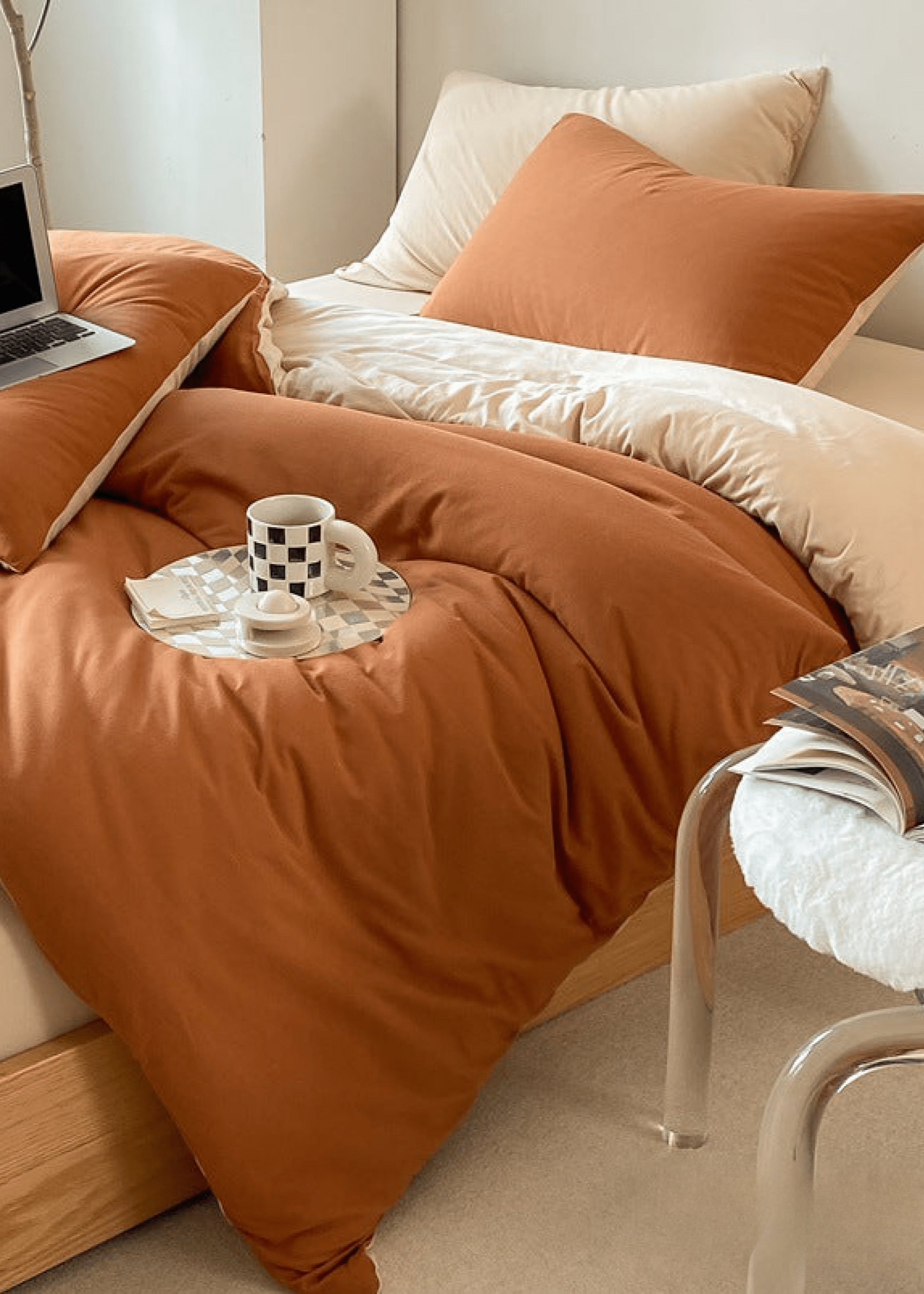 Sorrel Earthy Jersey Knit Bedding Set - room scene