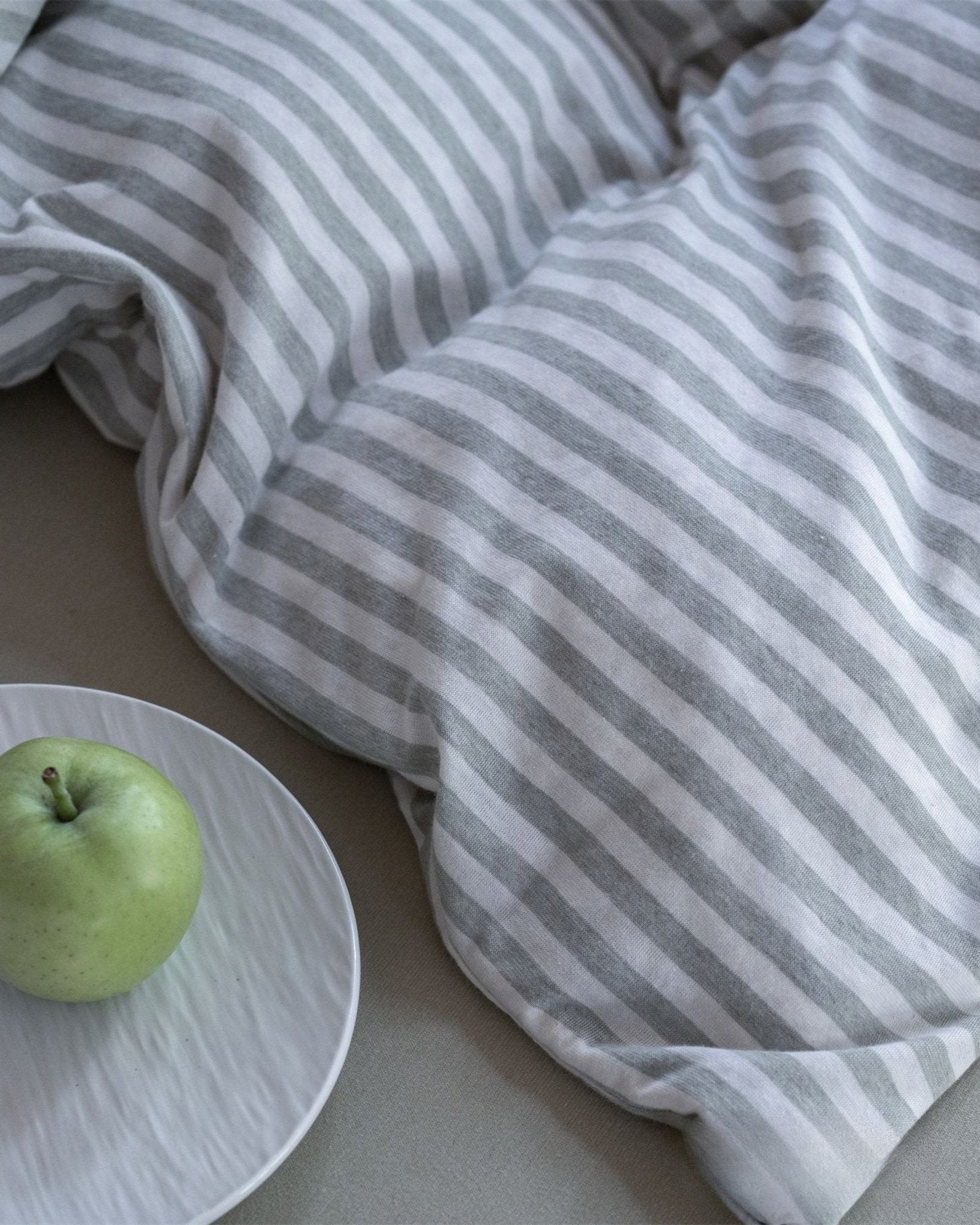 Larkden Striped Jersey Knit Cotton Bedding Set - room scene