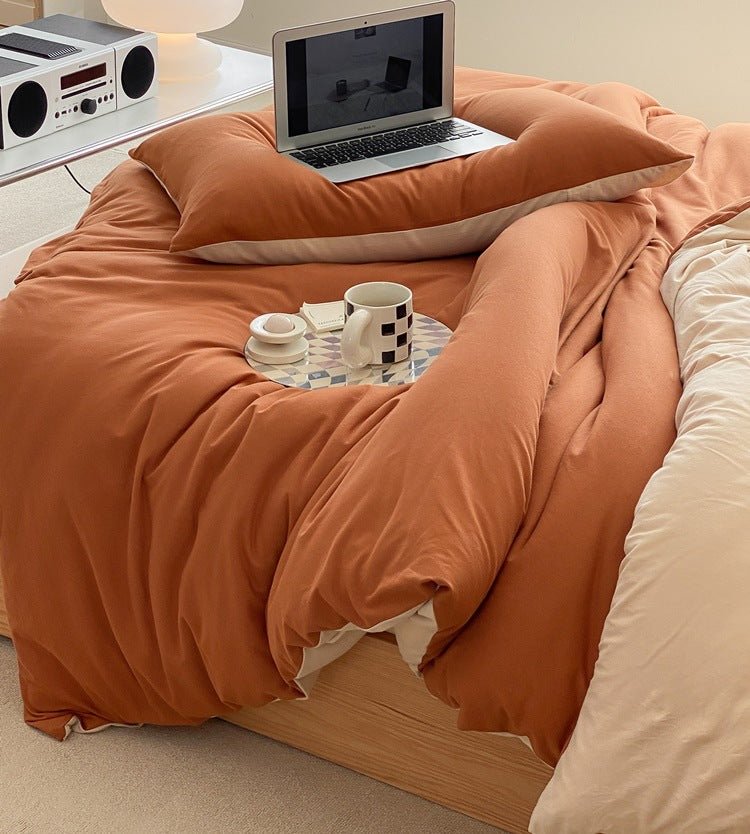Sorrel Earthy Jersey Knit Bedding Set - room scene