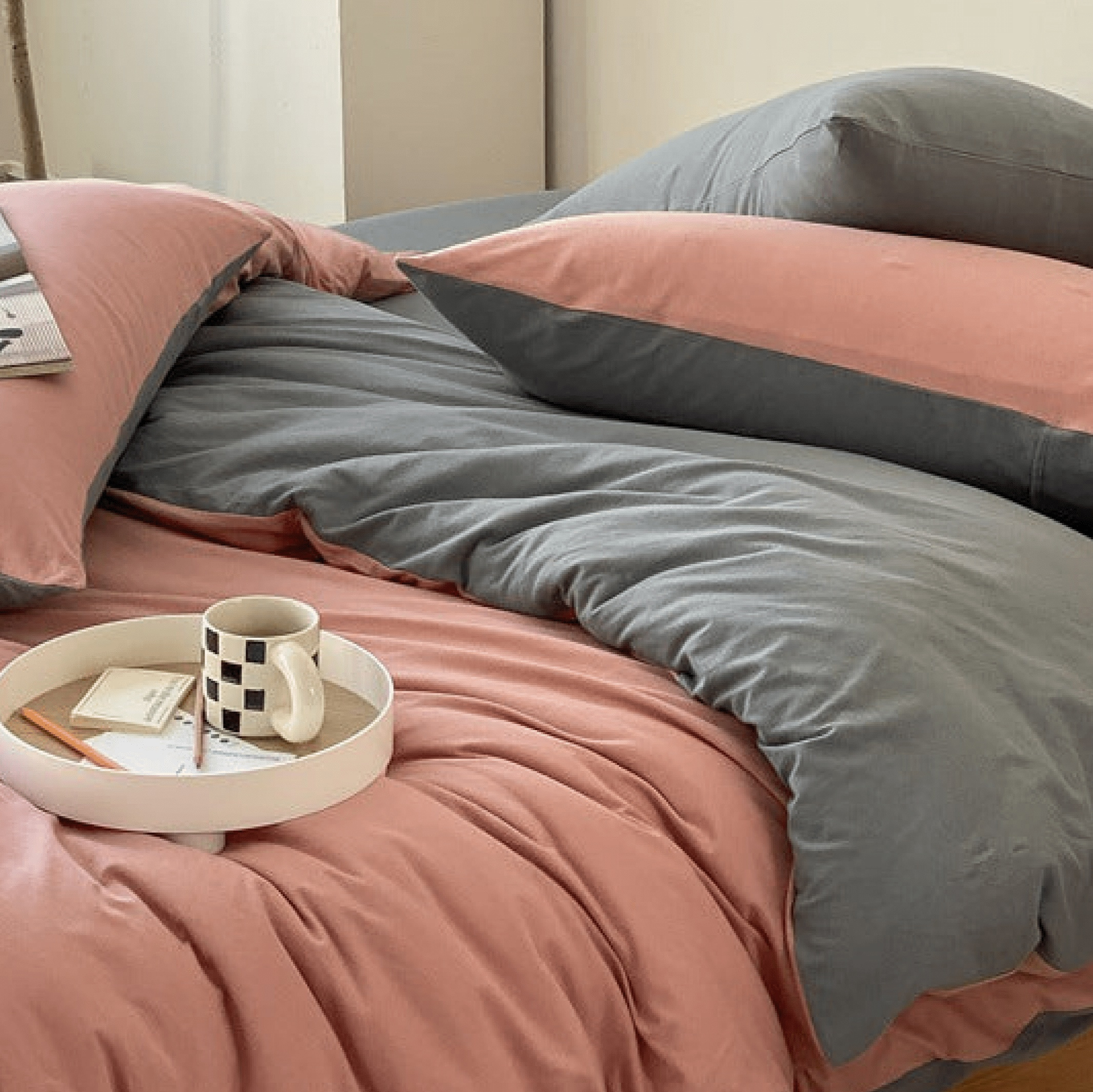 Sorrel Earthy Jersey Knit Bedding Set - room scene