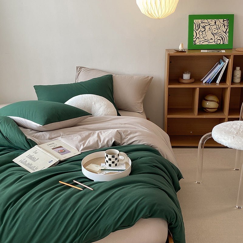 Sorrel Earthy Jersey Knit Bedding Set - Moss Cocoa