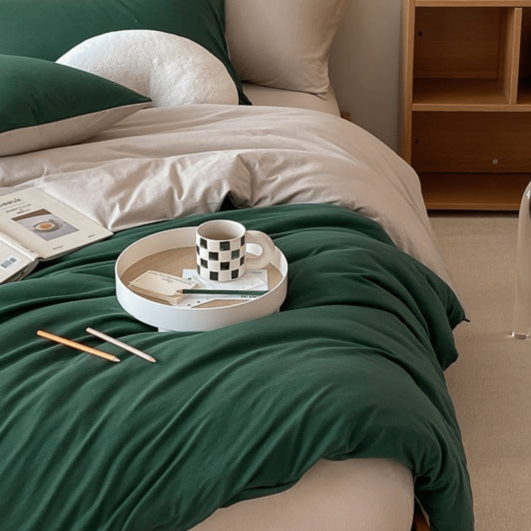 Sorrel Earthy Jersey Knit Bedding Set - room scene