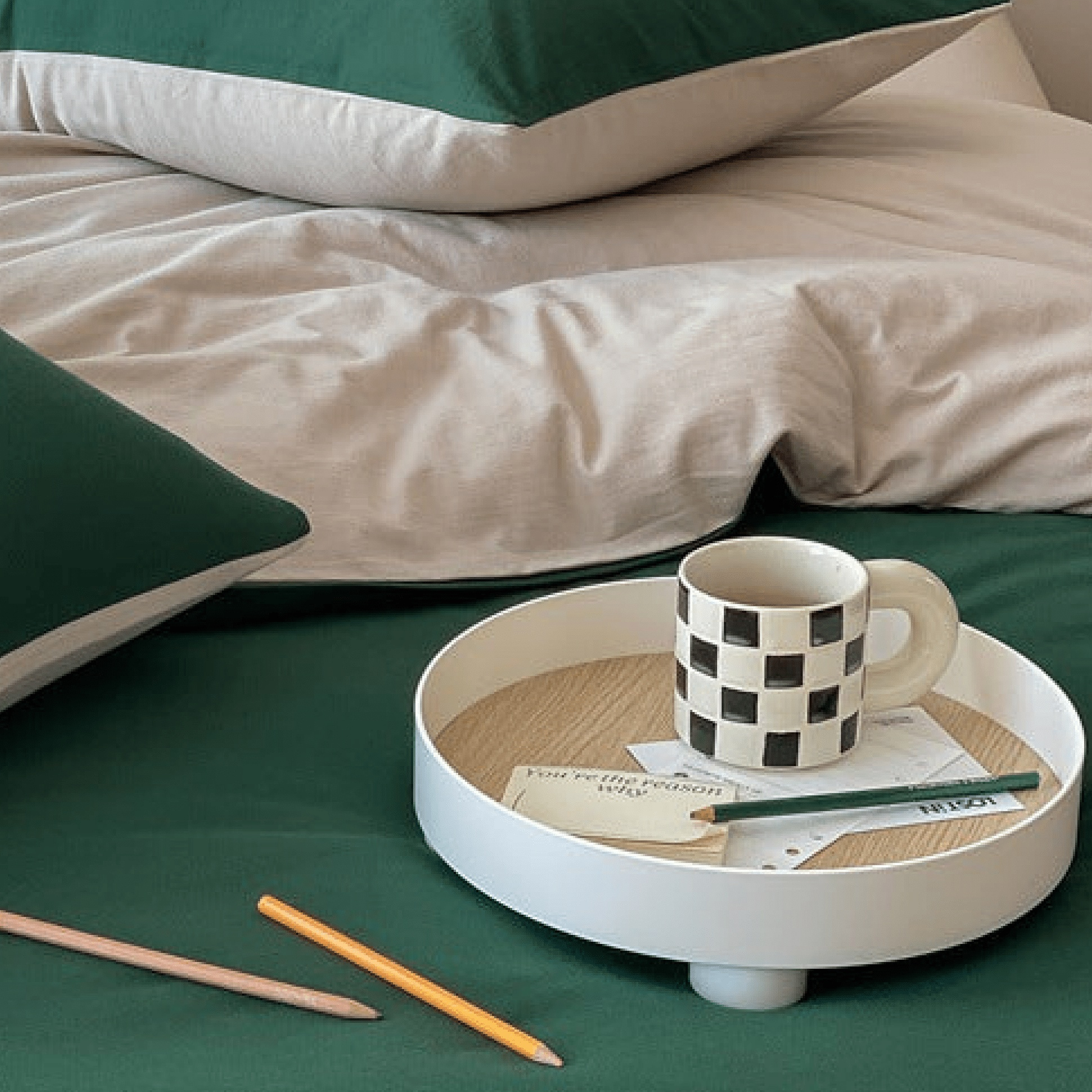 Sorrel Earthy Jersey Knit Bedding Set - room scene