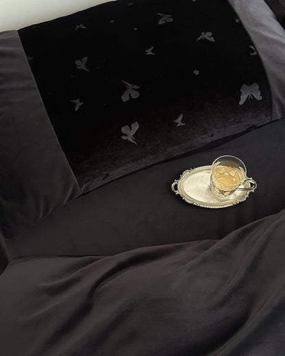 Odessa Butterfly Velvet Bedding Set - room scene