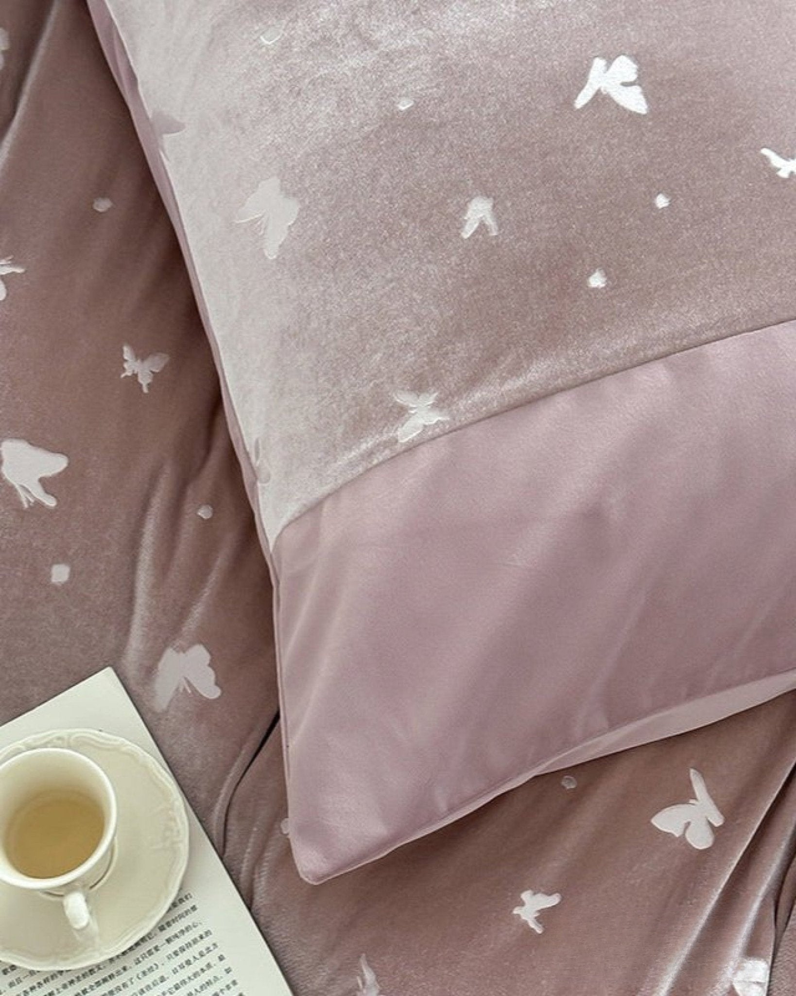 Odessa Butterfly Velvet Bedding Set - room scene
