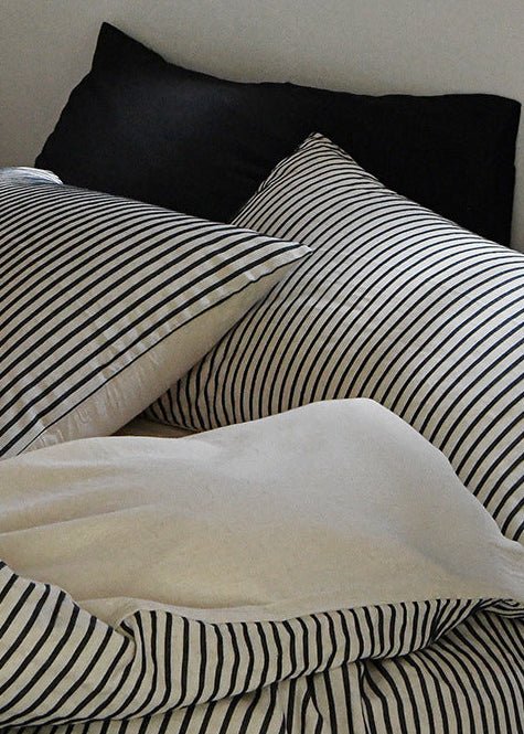 Ashcombe Striped Linen Bedding Set - room scene