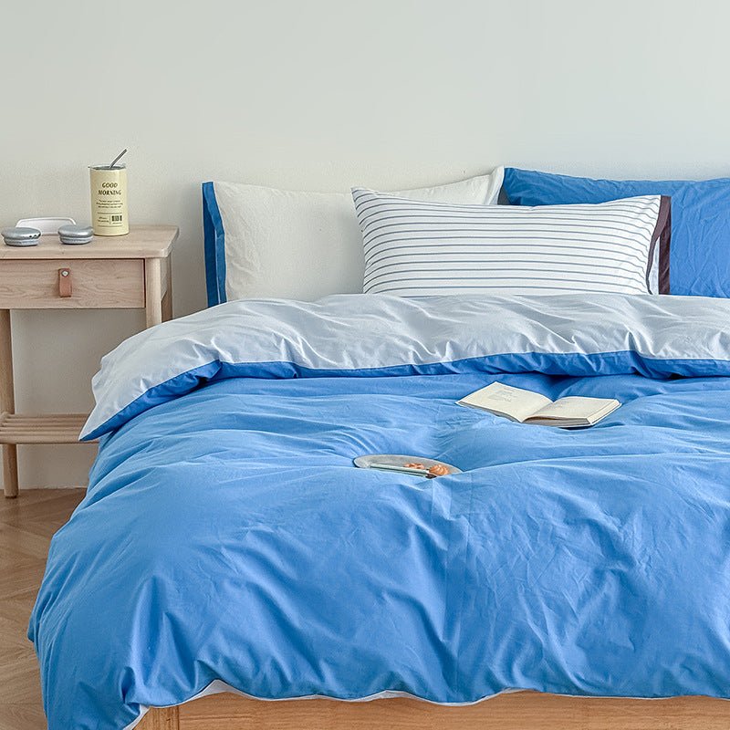 Kestwick Two-Tone Washed Cotton Bedding Set - Midnight Navy