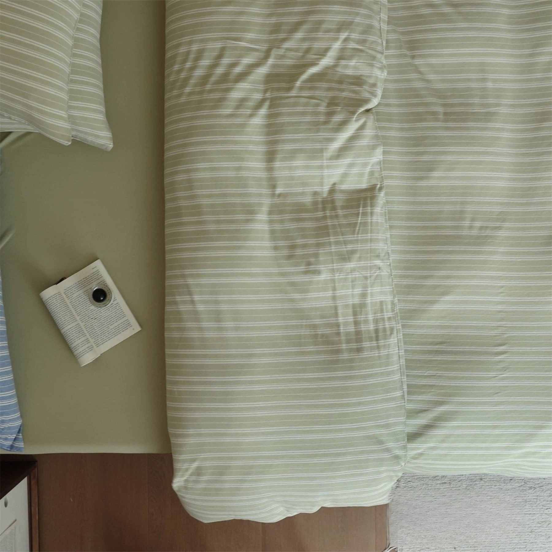 Denby Striped Jersey Cotton Bedding Set - room scene