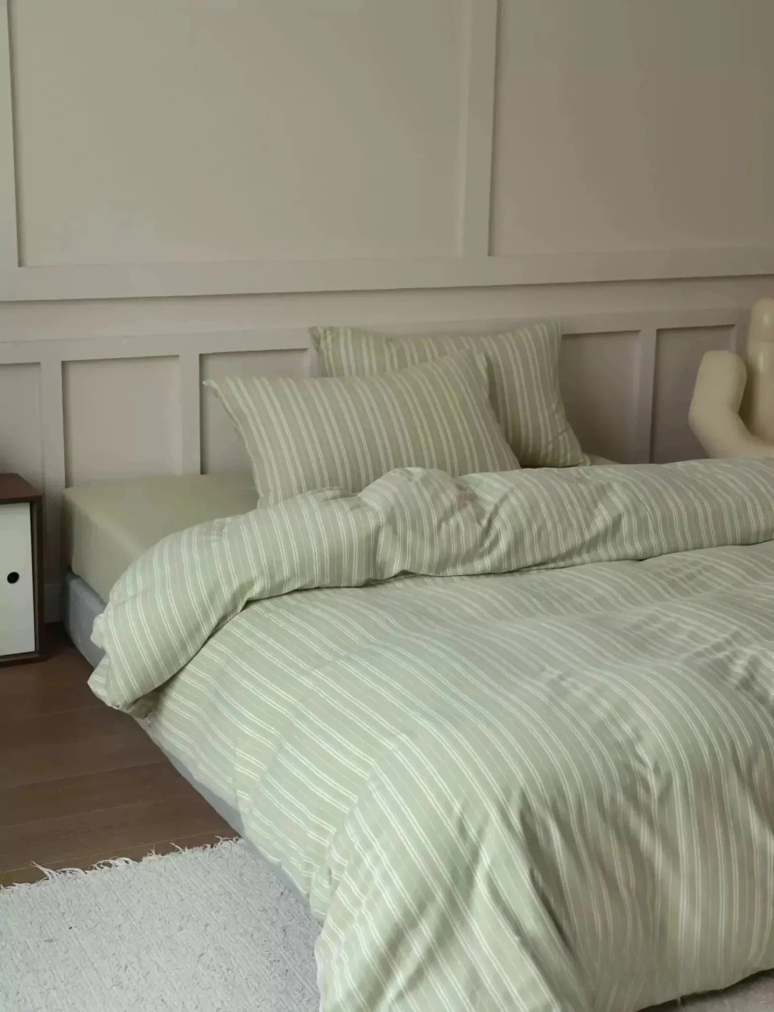 Denby Striped Jersey Cotton Bedding Set - room scene