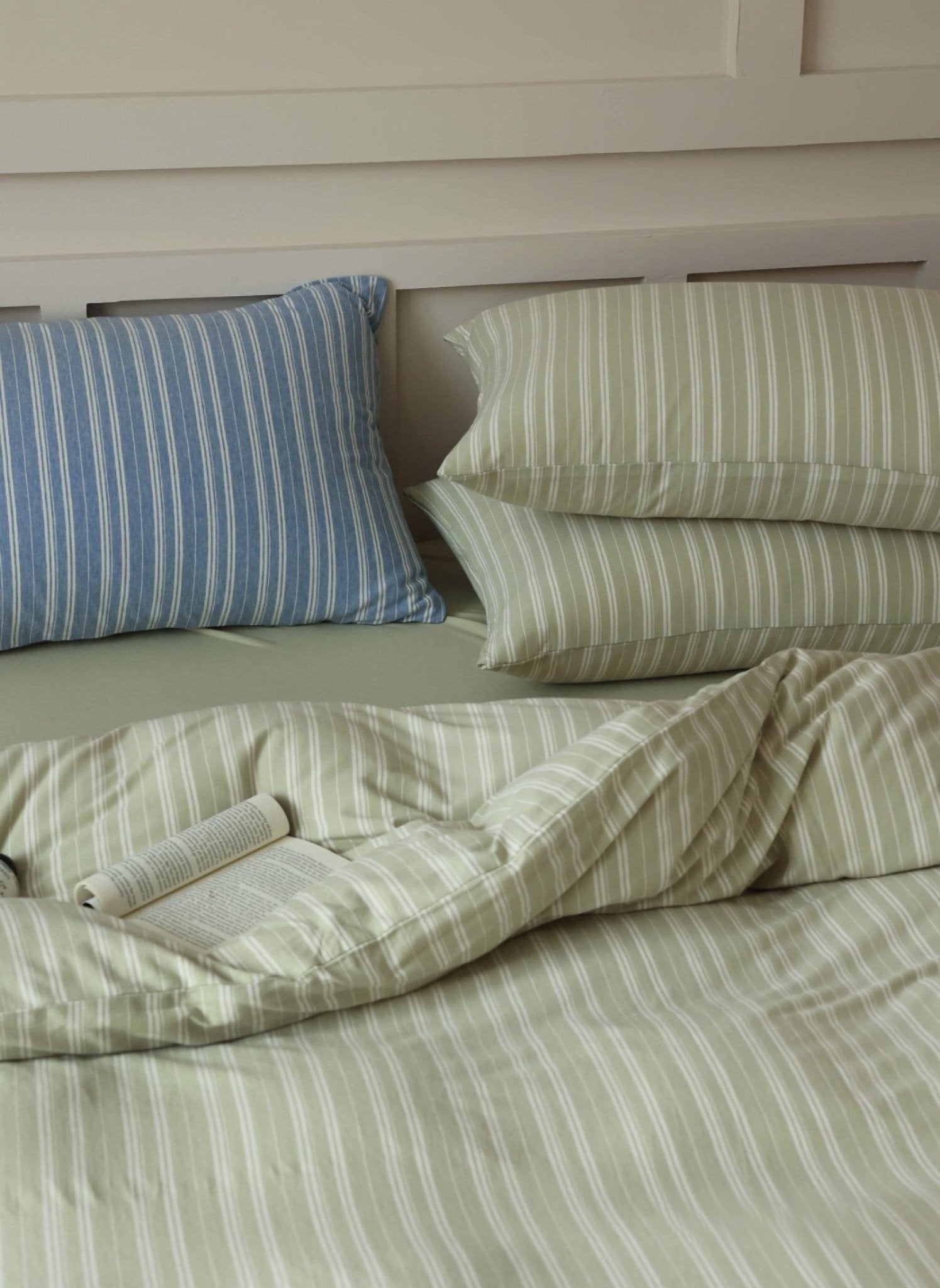 Denby Striped Jersey Cotton Bedding Set - room scene