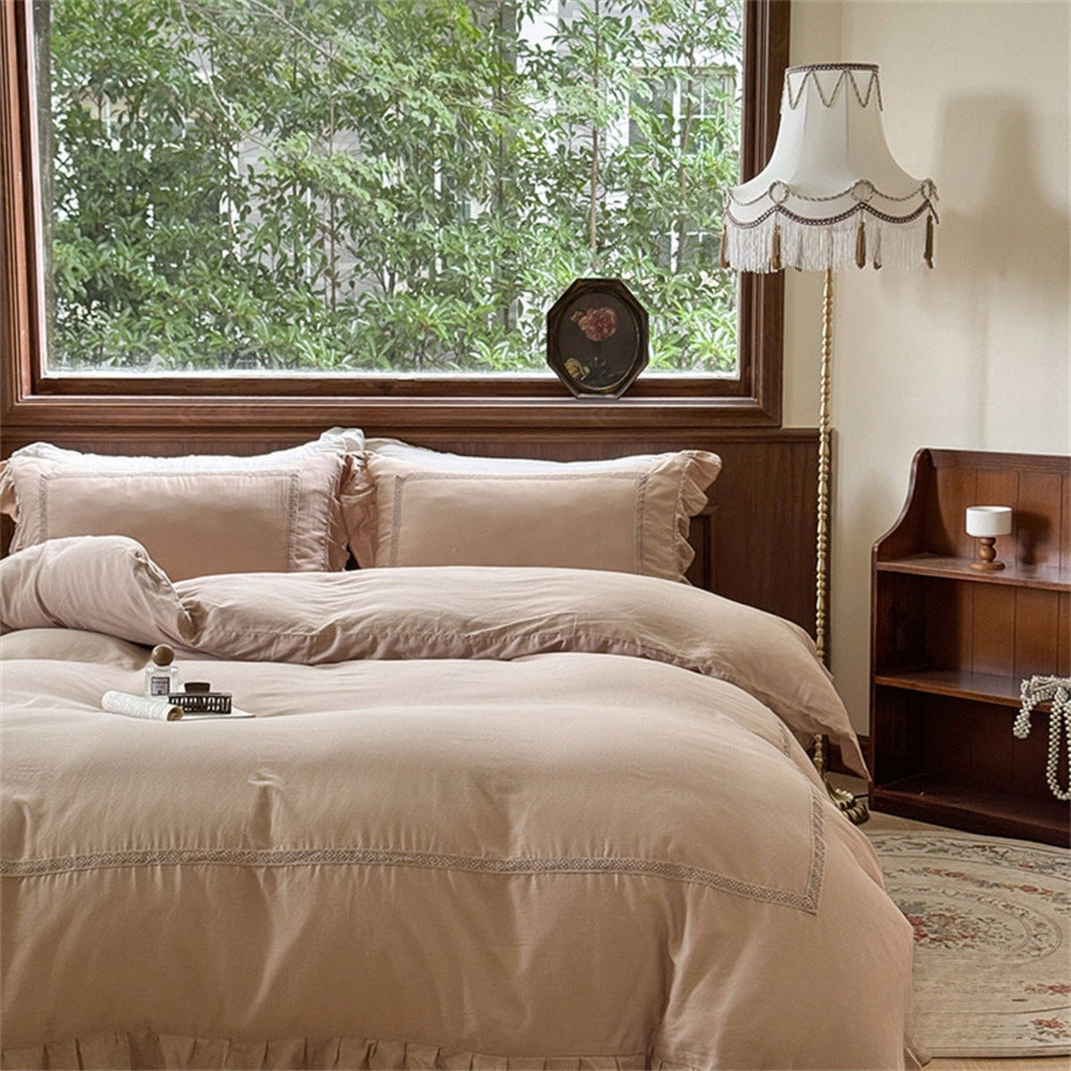 Petrina Ruffle Double Gauze Bedding Set - room scene