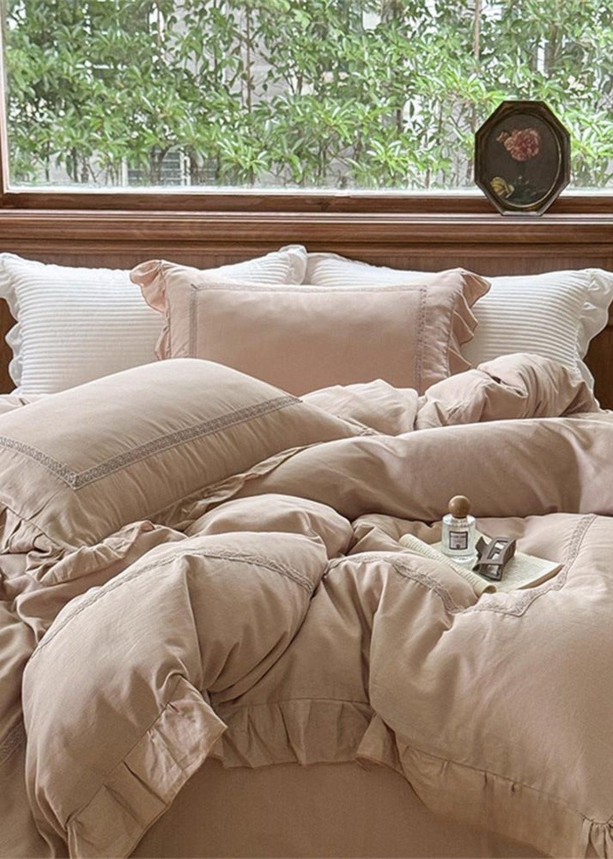 Petrina Ruffle Double Gauze Bedding Set - room scene