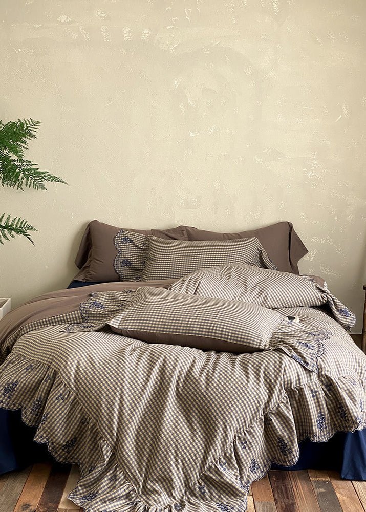Beaumont Gingham Double Gauze Bedding Set - room scene