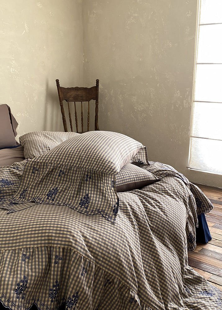Beaumont Gingham Double Gauze Bedding Set - room scene