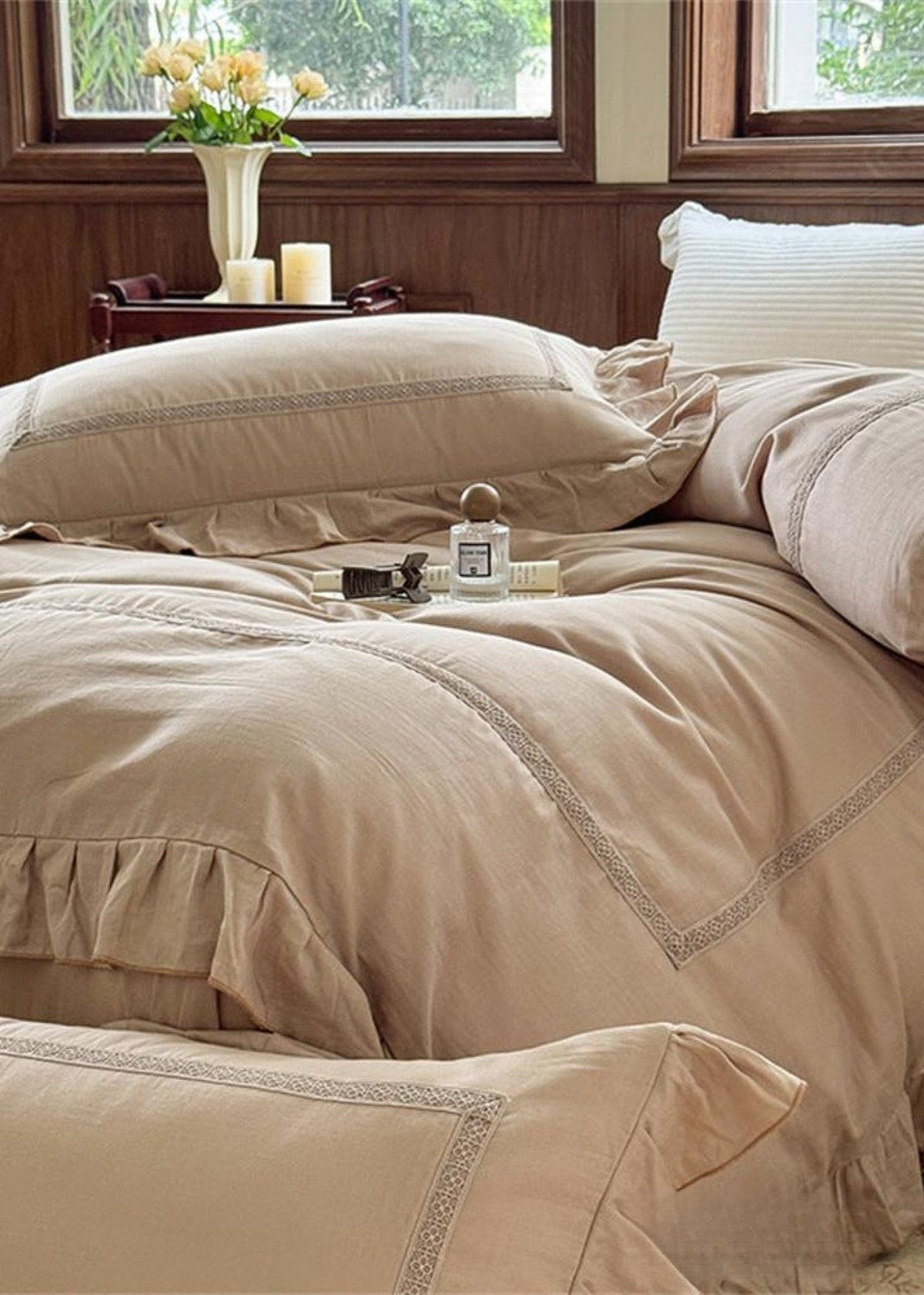 Petrina Ruffle Double Gauze Bedding Set - room scene