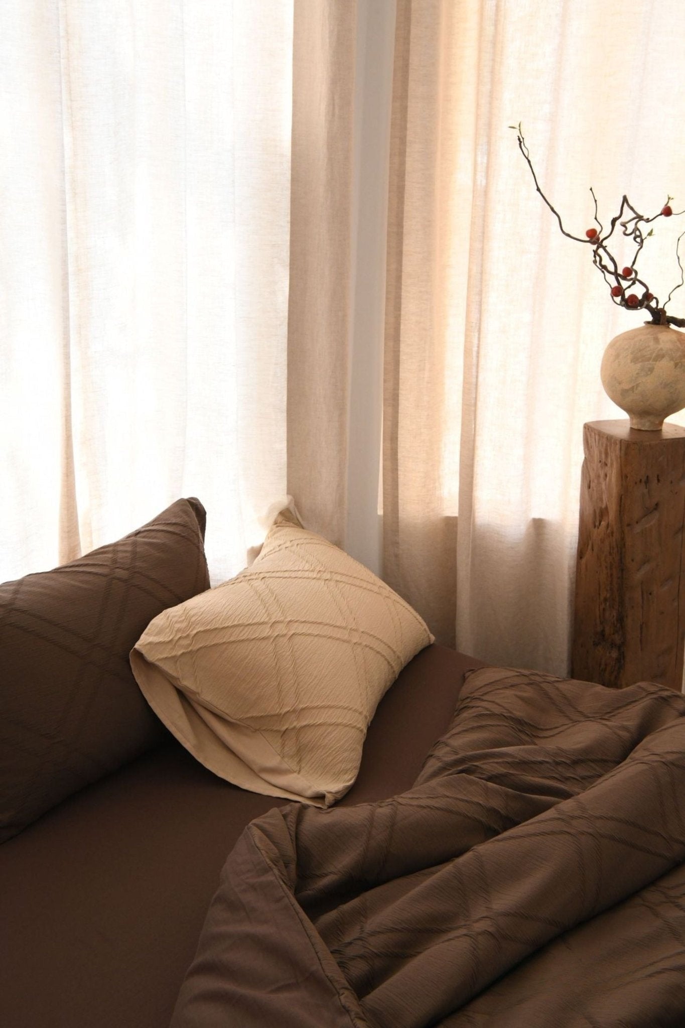 Corvale Diamond Jacquard Cotton Bedding Set - room scene