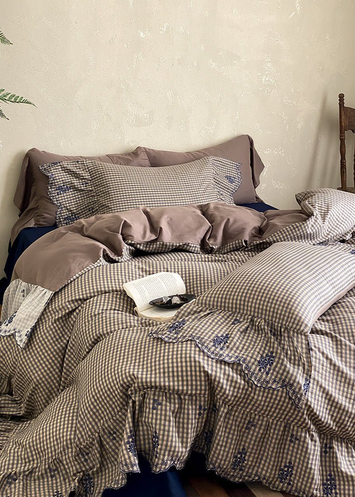 Beaumont Gingham Double Gauze Bedding Set - room scene
