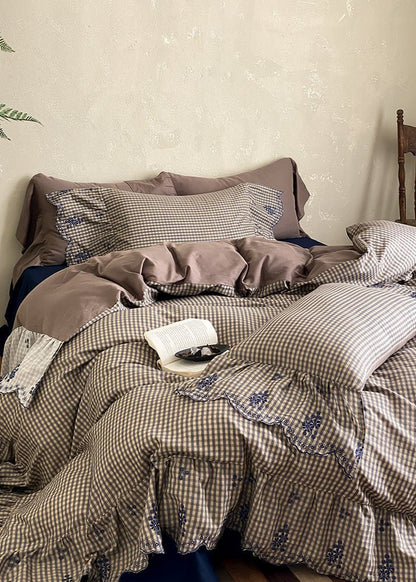 Beaumont Gingham Double Gauze Bedding Set - room scene