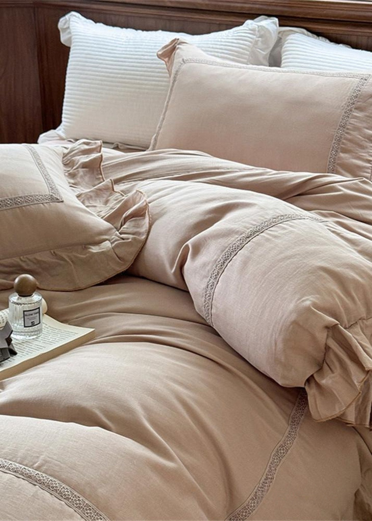 Petrina Ruffle Double Gauze Bedding Set - room scene