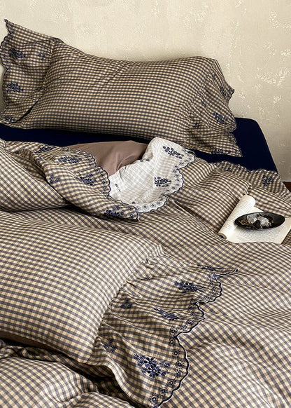 Beaumont Gingham Double Gauze Bedding Set - room scene