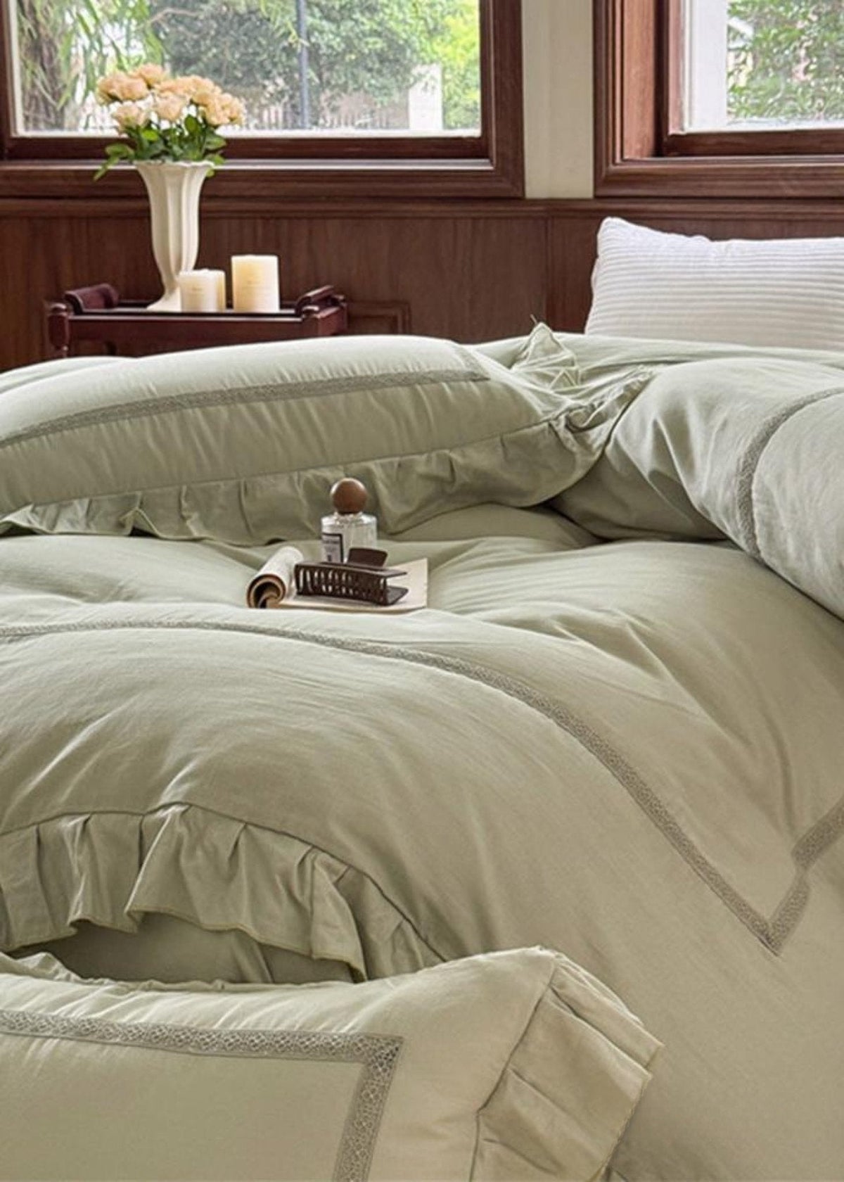 Petrina Ruffle Double Gauze Bedding Set - room scene