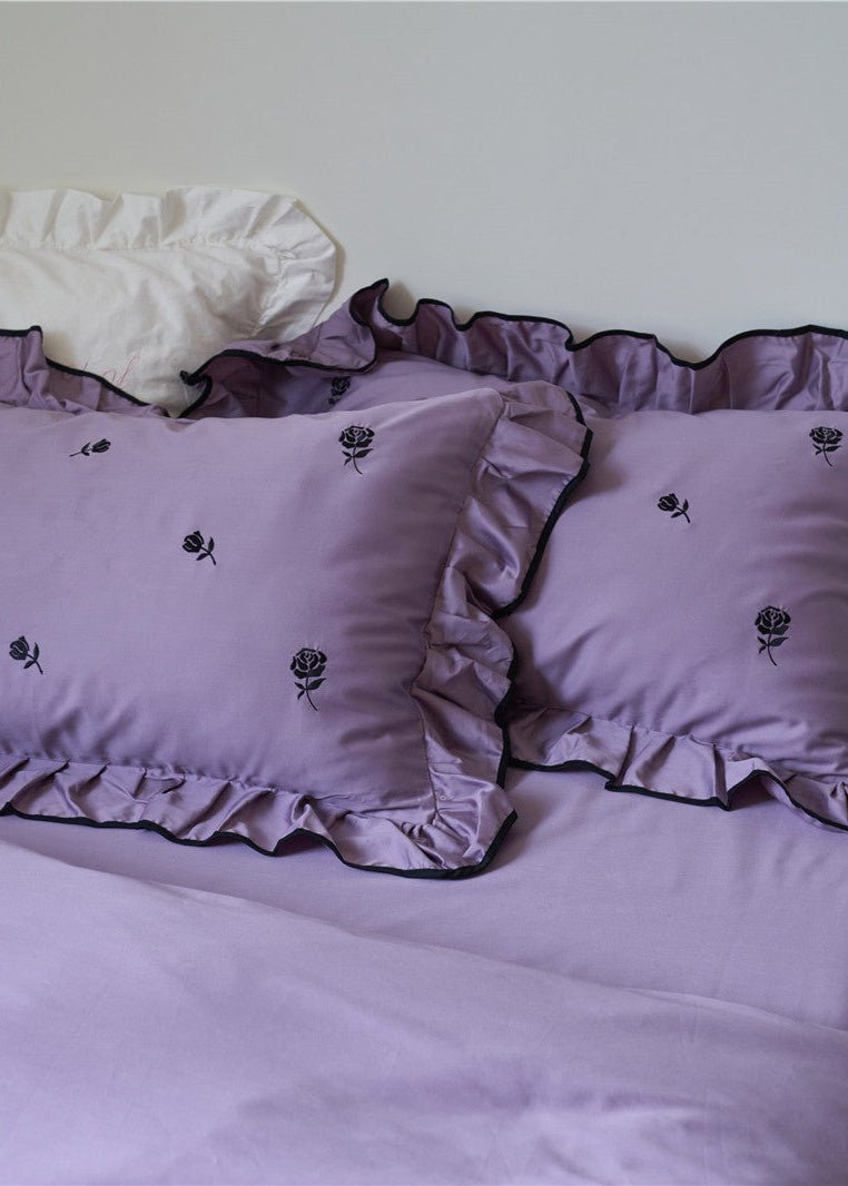 Amandine Rose Embroidered Cotton Bedding Set - room scene