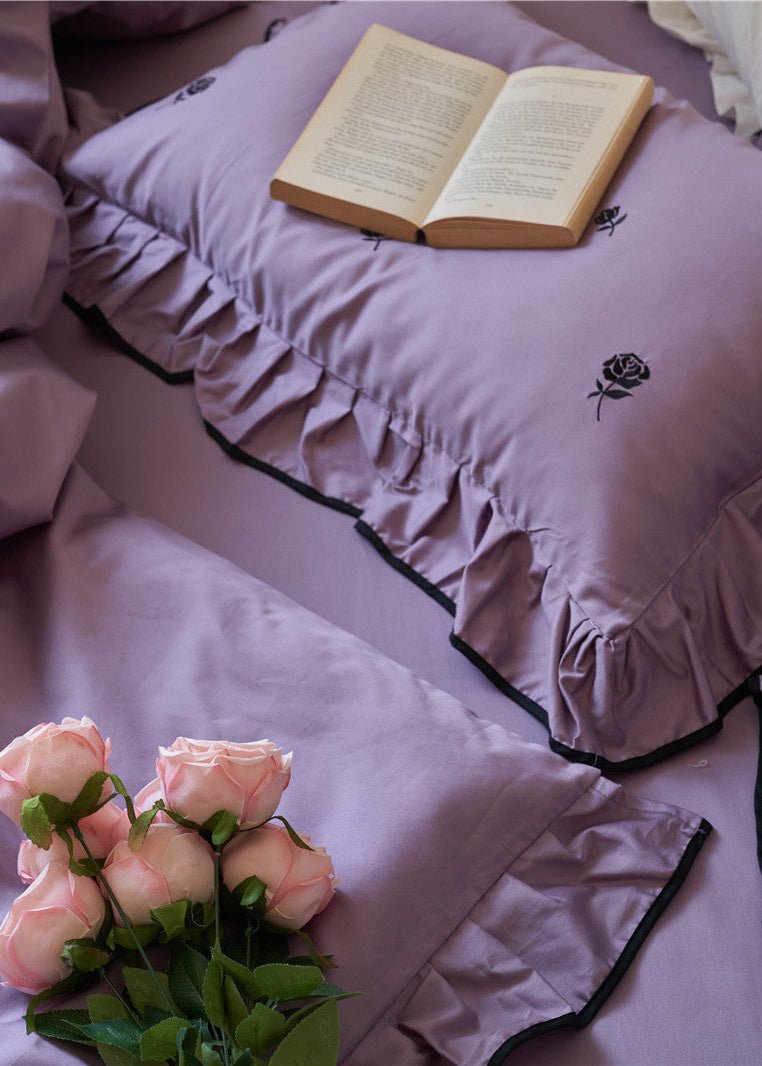 Amandine Rose Embroidered Cotton Bedding Set - room scene