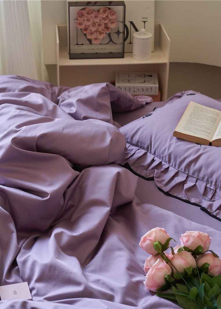 Amandine Rose Embroidered Cotton Bedding Set - room scene