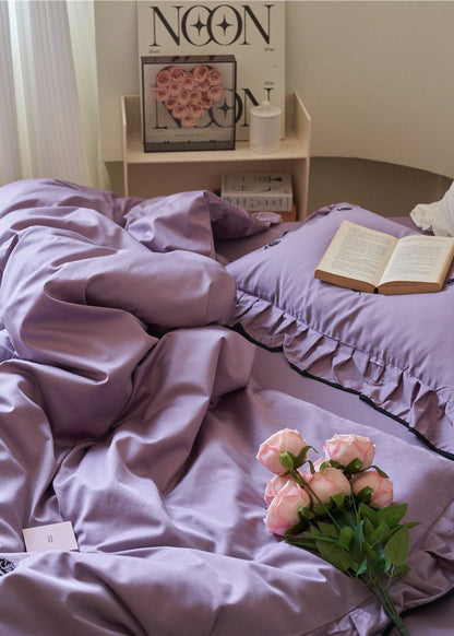 Amandine Rose Embroidered Cotton Bedding Set - room scene