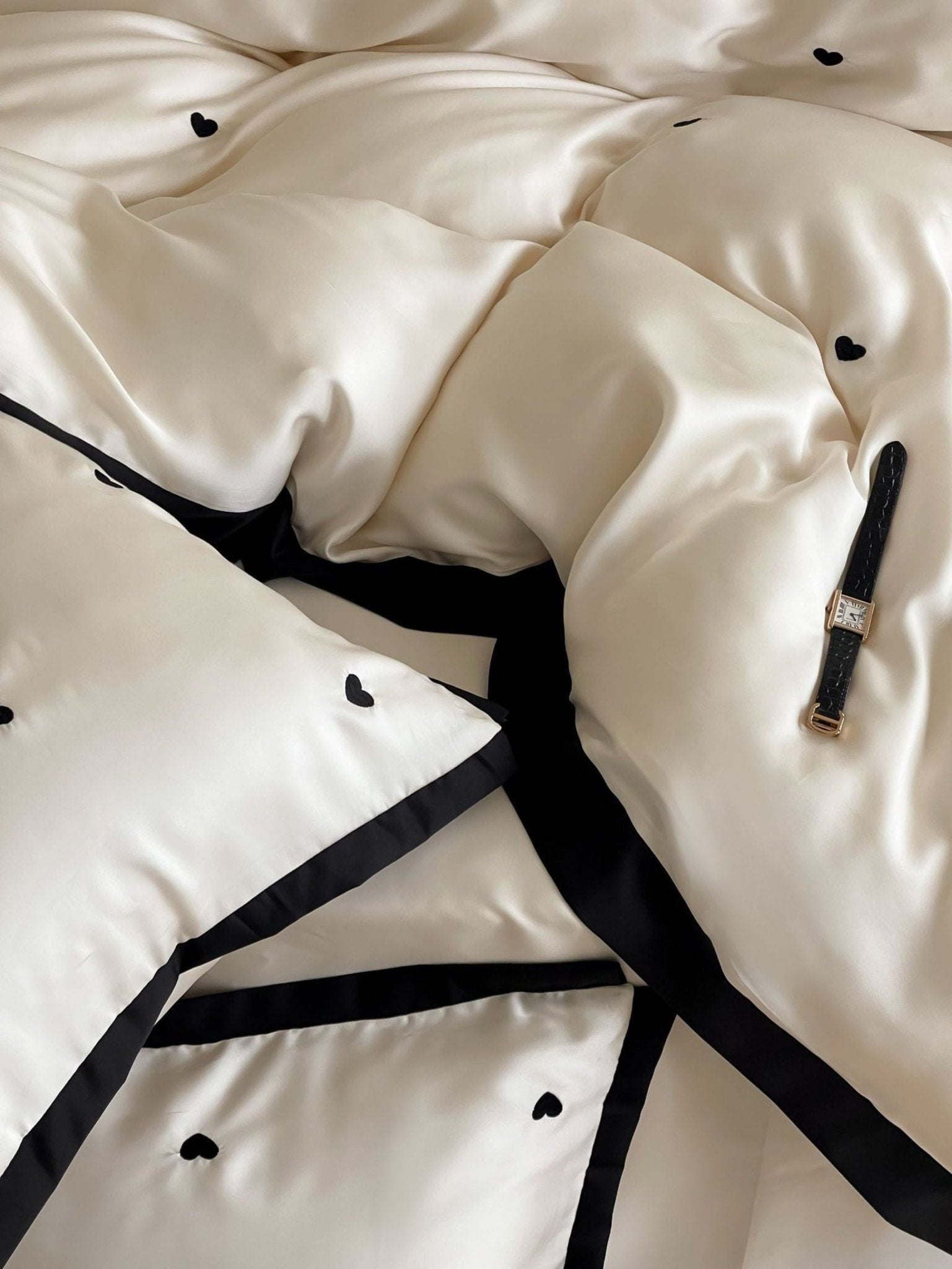 Sabine Heart-Embroidered Cooling Tencel Bedding Set - room scene