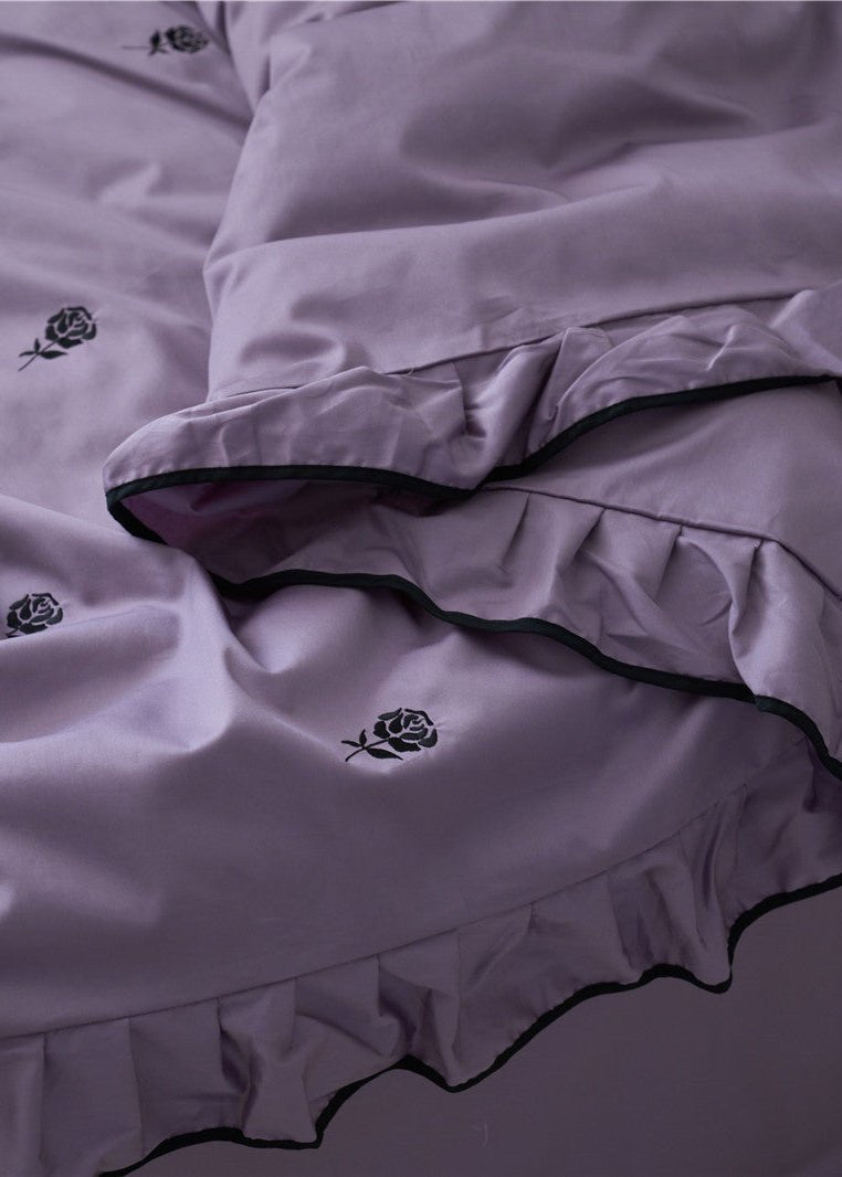 Amandine Rose Embroidered Cotton Bedding Set - room scene