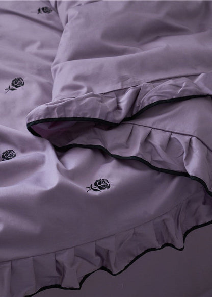 Amandine Rose Embroidered Cotton Bedding Set - room scene