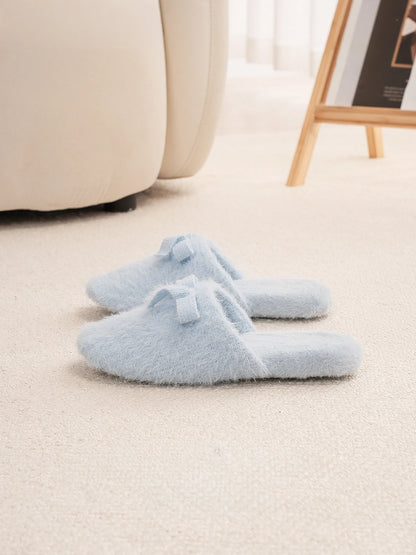 Blue Soft Slippers on Beige Carpet Lifestyle - RoomDen